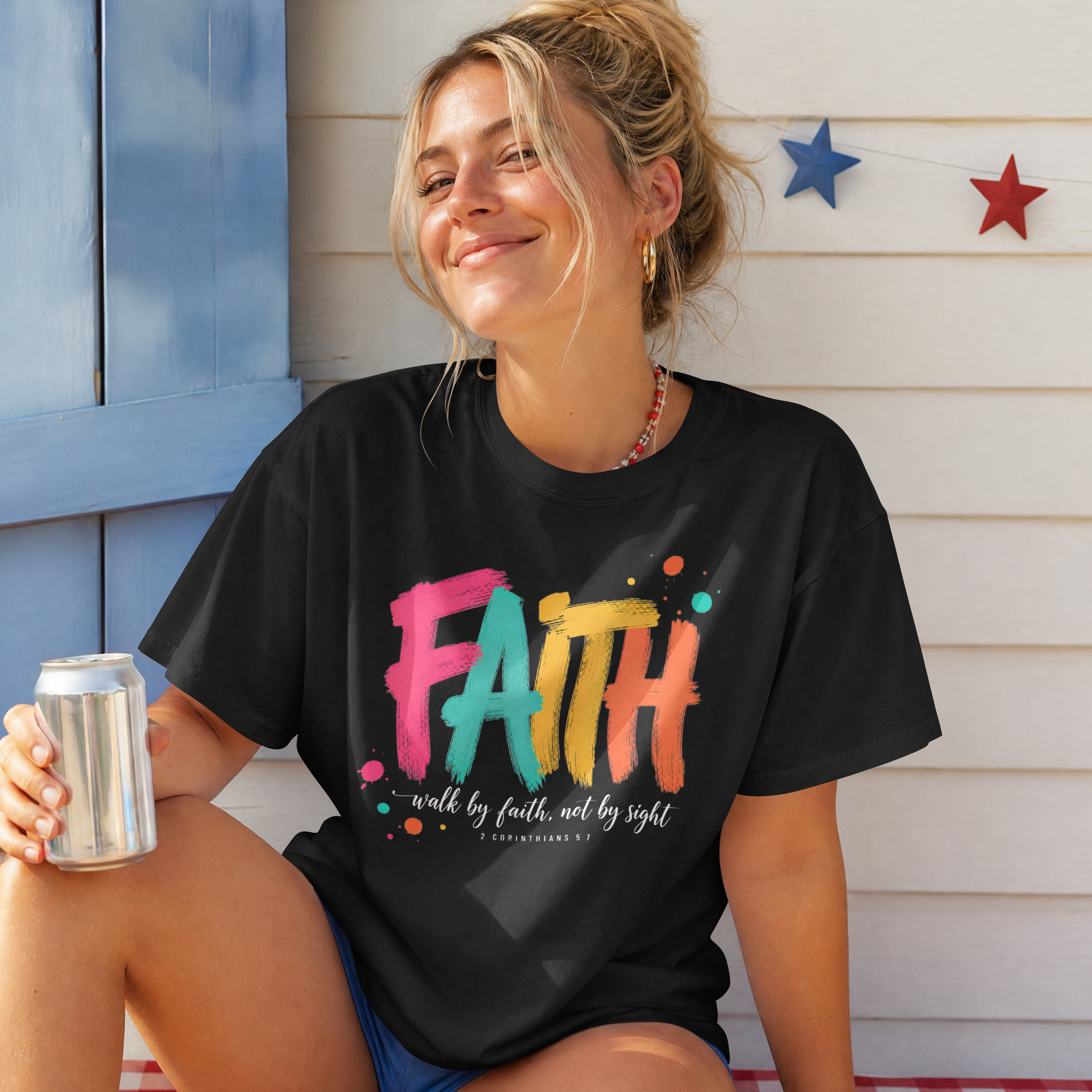 FAITH Colorful brushstroke T-Shirt | inspirational faith typography
