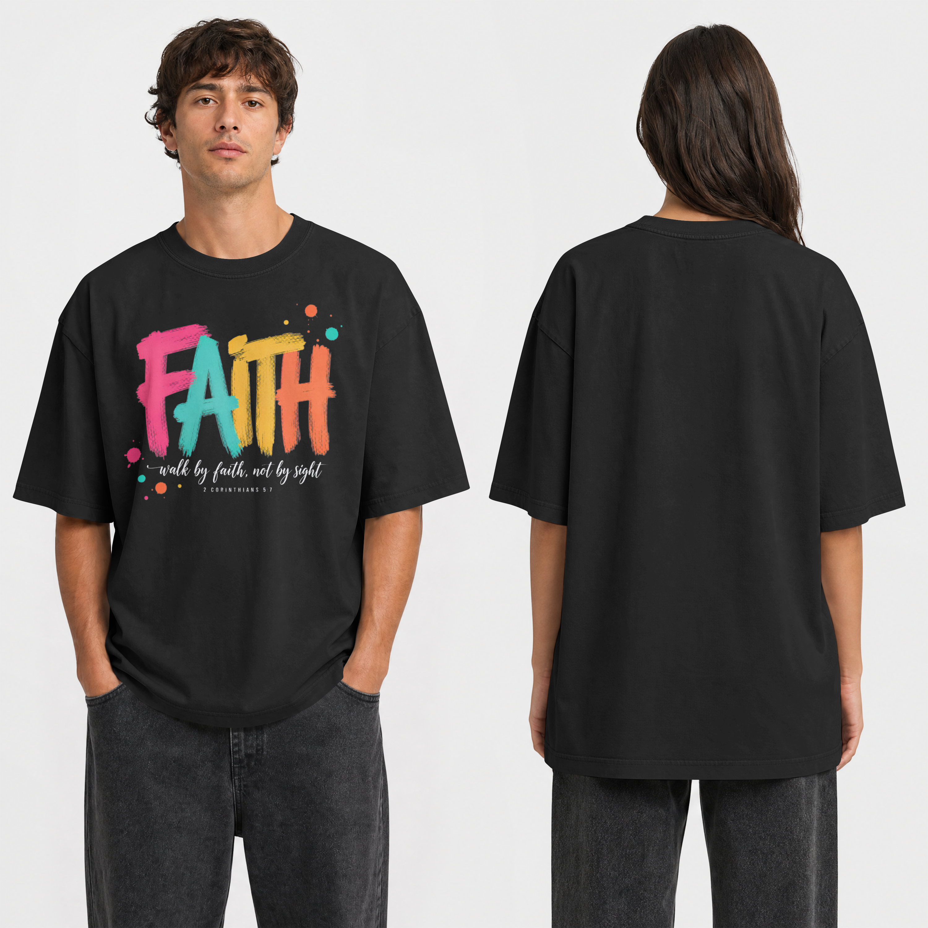 FAITH Colorful brushstroke T-Shirt | inspirational faith typography