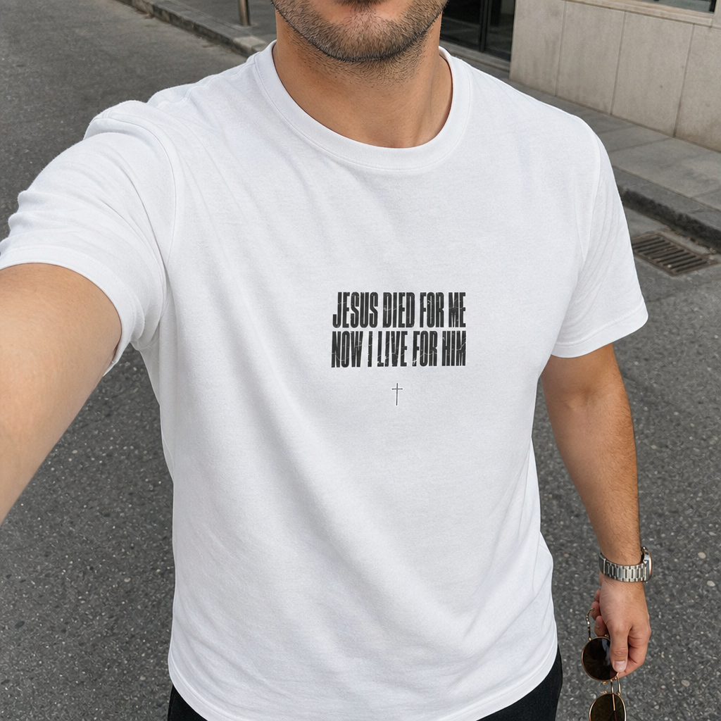 Jesus Died For Me Now I Live For Him Shirt | Christian Cross Tee
